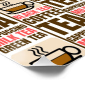 コーヒーティーパターン、光沢ポスター ポスター (コーナー)