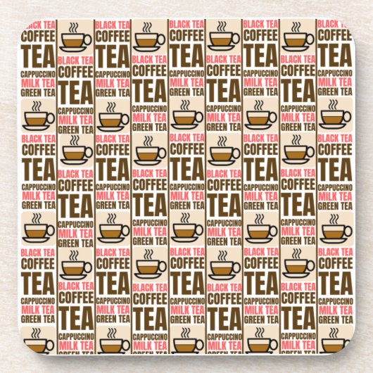 コーヒーティーパターン、懸命プラスチックコースター コースター (正面)