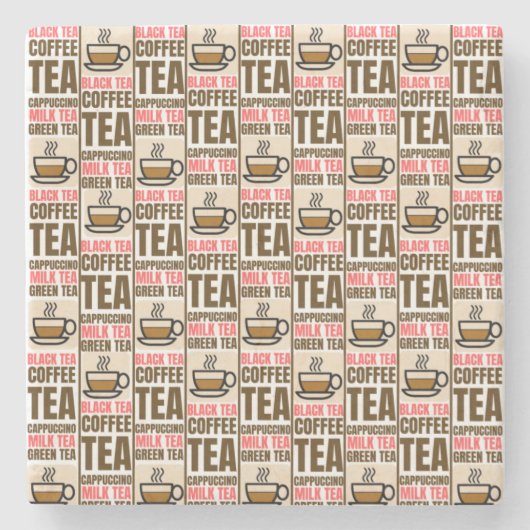 コーヒーティーパターン、石コースター ストーンコースター (正面)