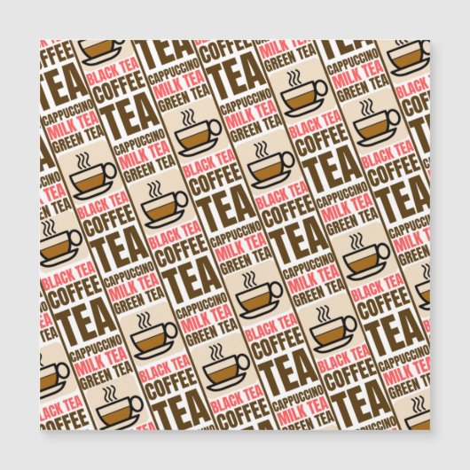 コーヒーティーパターン、磁気カード (正面)