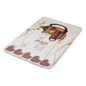 コーヒーティーポットハート素朴カントリーガーデンエレガント バスマット (アングル)