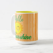 コーヒーティーマグカップ、ハローサンシャインサンストライプズ ツートーンマグカップ (正面左)
