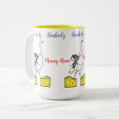 コーヒーティーマグカップ、マウスオストリッチチーズラブキス ツートーンマグカップ (正面左)