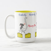 コーヒーティーマグカップ、マウスオストリッチチーズラブキス ツートーンマグカップ (左)