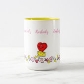 コーヒーティーマグカップ、マウスチーズラブハート ツートーンマグカップ (中央)