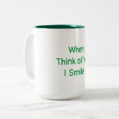 コーヒーティーマグ、私が考えお前のとき、私はスマイル ツートーンマグカップ (正面左)