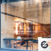 コーヒーテイクオーダ遠くにーのカスタムウィンドウの固定 ウィンドウサイン (カフェ窓)