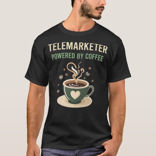 コーヒーテレマーケターで動く Tシャツ (正面)