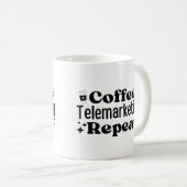 コーヒーテレマーケティングの繰り返し コーヒーマグカップ (正面右)