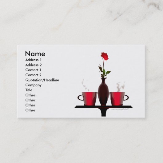 コーヒーテーブルは上がり、 名刺 (正面)