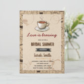 コーヒーテーマのブライダルシャワー招待 招待状 (スタンド正面)