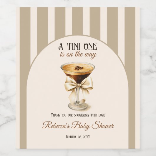 コーヒーテーマエスプレッソマルティーニバーブベビーシャワー ワインラベル (シングルラベル)