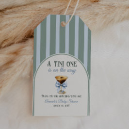 コーヒーテーマエスプレッソマルティーニブルーボウベイビーシャワー ギフトタグ