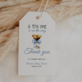 コーヒーテーマエスプレッソマルティーニブルーボウベイビーシャワー ギフトタグ