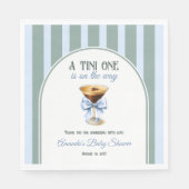 コーヒーテーマエスプレッソマルティーニブルーボウベイビーシャワー スタンダードランチョンナプキン (正面)