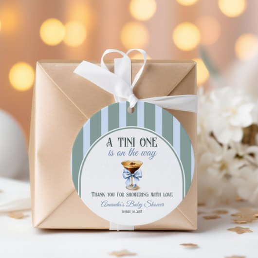 コーヒーテーマエスプレッソマルティーニブルーボウベイビーシャワー フェイバータグ