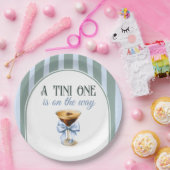 コーヒーテーマエスプレッソマルティーニブルーボウベイビーシャワー ペーパープレート (パーティー)