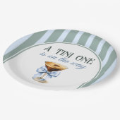 コーヒーテーマエスプレッソマルティーニブルーボウベイビーシャワー ペーパープレート (アングル)