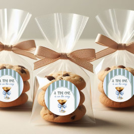 コーヒーテーマエスプレッソマルティーニブルーボウベイビーシャワー ラウンドシール