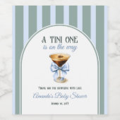 コーヒーテーマエスプレッソマルティーニブルーボウベイビーシャワー ワインラベル (シングルラベル)