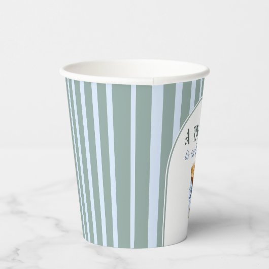 コーヒーテーマエスプレッソマルティーニブルーボウベイビーシャワー 紙コップ (右)