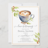 コーヒーテーマブライダルシャワー招待 招待状 (正面)