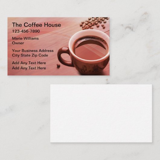 コーヒーテーマモダン名刺 名刺 (正面/裏面)