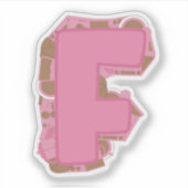 コーヒーテーマレターFカスタムカットビニールシール シール (正面)