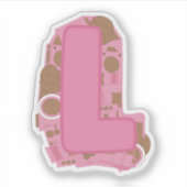 コーヒーテーマレターLカスタムカットビニールシール シール (正面)