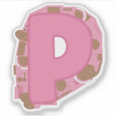 コーヒーテーマレターPカスタムカットビニールステッカー シール (正面)