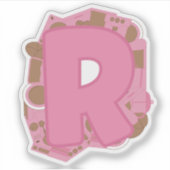 コーヒーテーマレターRカスタムカットビニールシール シール (正面)