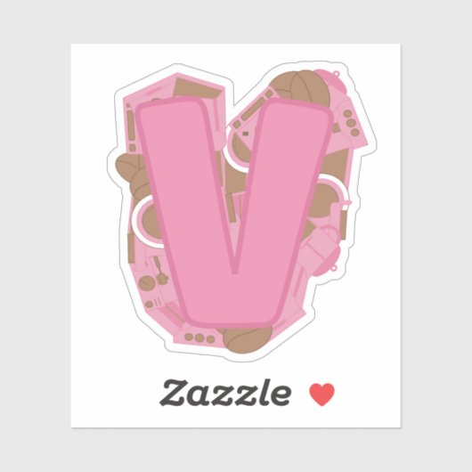 コーヒーテーマレターVカスタムカットビニールステッカー シール (シート)