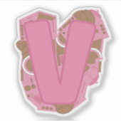 コーヒーテーマレターVカスタムカットビニールステッカー シール (正面)