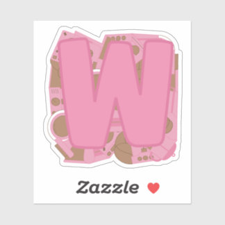 コーヒーテーマレターWカスタムカットビニールステッカー シール