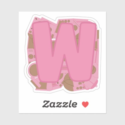 コーヒーテーマレターWカスタムカットビニールステッカー シール (シート)