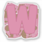 コーヒーテーマレターWカスタムカットビニールステッカー シール (正面)