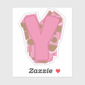 コーヒーテーマレターYカスタムカットビニールシール シール