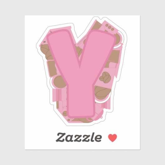 コーヒーテーマレターYカスタムカットビニールシール シール (シート)