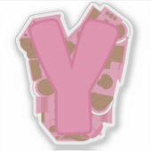 コーヒーテーマレターYカスタムカットビニールシール シール (正面)