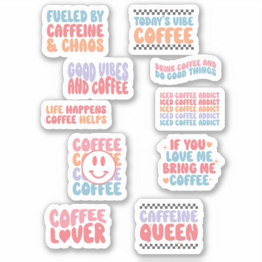 コーヒーテーマ引用文レトロ美学 シール (正面)