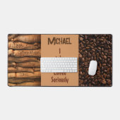コーヒーテーマ私はコーヒーを真剣に受け止める デスクマット (キーボード&マウス)