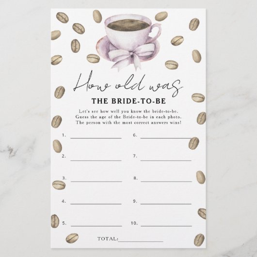 コーヒーテーマ花嫁は何歳になる予定だった (正面)