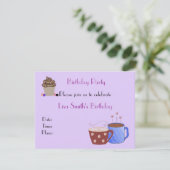 コーヒーテーマ誕生日パーティーへの招待 招待状 (スタンド正面)