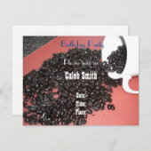 コーヒーテーマ誕生日パーティーへの招待 招待状 (正面/裏面)