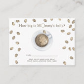 コーヒーテーマ赤ちゃんシャワーお母さんの腹の大きさ エンクロージャーカード (正面)