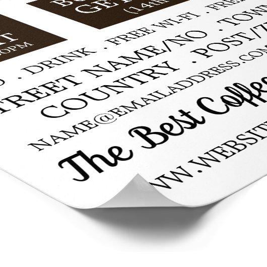 コーヒーディスプレー，バリスタ，カフェ，コーヒーハウス ポスター (角)