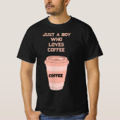 コーヒーデザインのブラックTシャツ Tシャツ (正面)