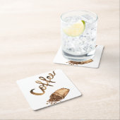 コーヒーデザインコースター スクエアペーパーコースター (インサイチュ)