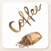 コーヒーデザインコースター スクエアペーパーコースター (正面)