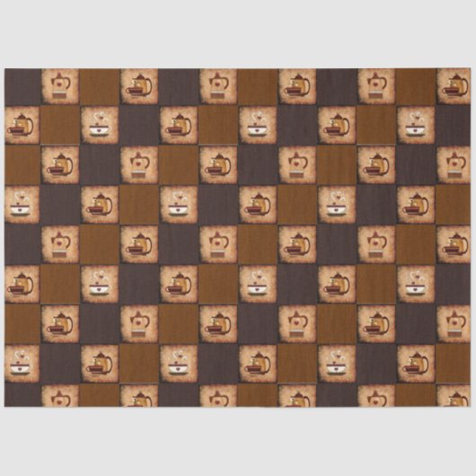 コーヒーデザイン素朴デカップパターン 薄葉紙 (正面)